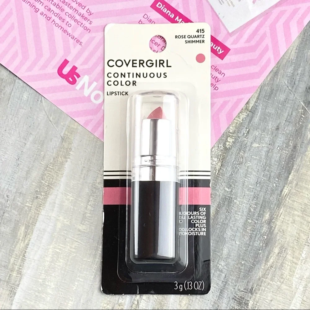 NWT Covergirl Lipstick Continuous Color Pink Lipstick 415 Rose Quartz Shimmer